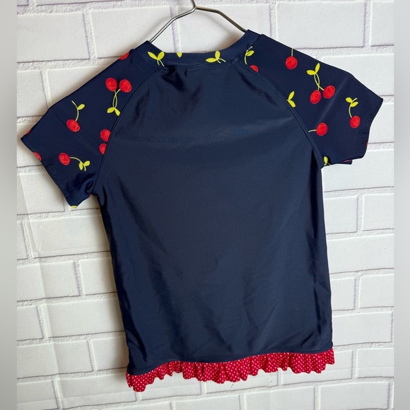 Gymboree Blue and Red Cherry Short Sleeve rashguard   Swimsuit top/size 8 - Picture 7 of 9